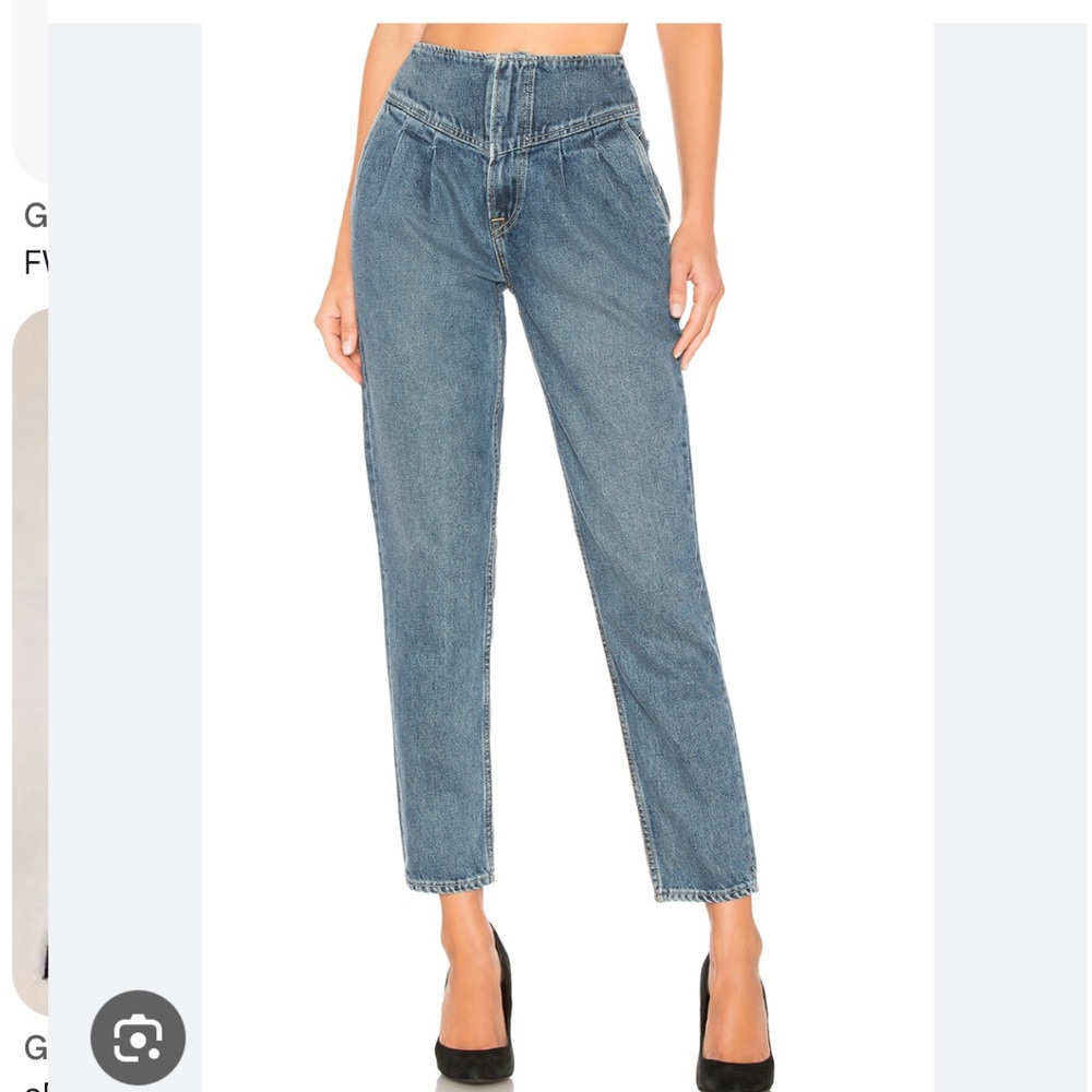 GRLFRND Amelia pleated taper trouser Women's Jeans